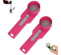Scoop multiuso con embudo, sin polvo, para proteínas, colágenos, fórmulas, café y más, se adapta a botellas de boca estrecha (rosa, mango ancho)