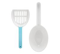 Scooper de doble cubierta Cat Suller | Aberturas de 7 mm para un mantenimiento rápido | Pala de caca con soporte | Mango ergonómico, diseño desmontable