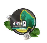 SCOOPER ENERGY Fresh Mint | Extra fuerte 80 mg de cafeína | Bolsas de energía sin azúcar | 12 bolsas