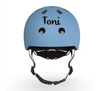 Scoot and Ride Casco Infantil XXS Acero - Ligero & Ajustable con luz LED de Seguridad - para niños de 1 a 5 años - Personalizado con Nombre