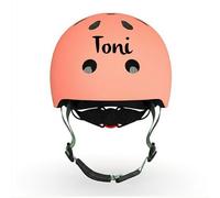 Scoot and Ride Casco Infantil XXS melocotón - Ligero & Ajustable con luz LED de Seguridad - para niños de 1 a 5 años - Personalizado con Nombre