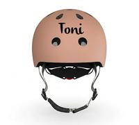 Scoot and Ride Casco Infantil XXS Moca - Ligero & Ajustable con luz LED de Seguridad - para niños de 1 a 5 años - Personalizado con Nombre