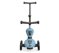 Scoot and Ride Highwaykick 1 Push & Go Acero - 2 en 1 con Asiento y Barra de Empuje - Altura Regulable - para niños de 1 a 5 años - Personalizado con Nombre