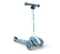 Scoot and Ride Highwaykick 3S Acero - Plegable & Regulable en Altura - con Ruedas LED - para niños a Partir de 3 años - Personalizado con Nombre