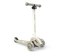 Scoot and Ride Highwaykick 3S Ceniza - Plegable & Regulable en Altura - con Ruedas LED - para niños a Partir de 3 años - Personalizado con Nombre