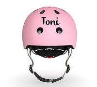 Scoot and Ride Personnalisé Casco XXS Rosa - Ligero y Ajustable con luz de Seguridad LED - para niños de 1 a 5 años - Personalizado con Nombre