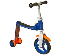 Scoot & Ride Highwaybaby Plus - Patinete y caminador 2 en 1, color azul/naranja