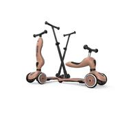 Scoot & Ride Highwaykick 1 Push and Go Kickboard con asiento, patinete infantil 2 en 1, rueda con manillar a partir de 1 2 años, altura ajustable sin herramientas (mocha)