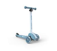 Scoot & Ride Highwaykick 3S Patinete infantil a partir de 3 años, altura regulable, 2 posiciones, dirección LED, ruedas plegables para niños, 96 - 130 cm (acero inoxidable)