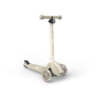 Scoot & Ride Highwaykick 3S Patinete para niños a partir de 3 años, altura ajustable, 2 direcciones, ruedas LED, plegable, para niños de 96 a 130 cm, gris ceniza