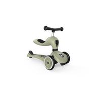 Scoot & Ride Highwaykick - Patinete 2 en 1 con asiento regulable en altura y manillar (verde oliva)