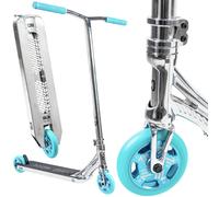CORE SL3 - Patinete completo - Patinete profesional para cualquier edad - Scooters profesionales para niños y adultos - Listo para montar truco - Cromo/verde azulado