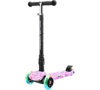 Big Fold Kitty Love | Patinete de Tres Ruedas para niños de 5 a 10 años | Ruedas LED con Luces Intermitentes | Altura Ajustable de 65 a 89 cm | Reflectores Traseros