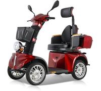 Scooter de 4 ruedas con motor de 600 W y respaldo y reposacabezas ajustables automáticos para una experiencia de conducción cómoda con una carga máxima de 225 kg