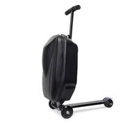 Scooter de equipaje para montar - Maleta rígida plegable 2 en 1 para niños, carrito de viaje multifuncional y combo de scooter, Black