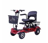 Scooter de Movilidad de 4 Ruedas, Capacidad de 200 kg, portátil, Plegable, Asientos cómodos, para Personas Mayores y Adultos, iluminación LED Completa,002