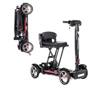 Scooter de Movilidad de 4 Ruedas, Scooter eléctrico Plegable y Ligero, Capacidad de Carga de 120 kg, Compacto y portátil para Viajes, Panel de Control fácil de Usar, Certificado para aeronaves. 18A