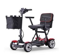 Scooter De Movilidad Eléctrica De 4 Ruedas,Scooter De Movilidad Plegable,Material De Aleación De Aluminio,Carga 100 Kg/220 Lbs,Con Cargador Y Cesta Incluidos red