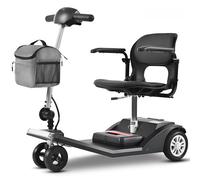 Scooter De Movilidad Ligero Y Plegable De 3 Ruedas, Scooter De Viaje, Equipado con Un Potente Motor De 250 W, Reposabrazos Abatible, Dispositivo De Silla De Ruedas Eléctrica Dey Faro LED. 20A