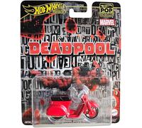 Scooter Deadpool Modelo DieCast Marvel Escala 1/64 6Cm Hot Wheels JBL70