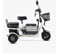 Scooter Eléctrico de Movilidad 2 Asientos,Scooter Eléctrico de Movilidad Plegable 3 Ruedas Vehículo de Movilidad Eléctrico Compacto con Asiento Acolchado Ajustable para Ancianos Mayores