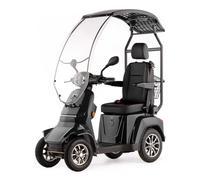 VELECO GRAVIS con asiento de capitán ajustable, techo y parabrisas, dispositivo de movilidad de alta resistencia completamente montado, ayuda para personas con discapacidad (Gris)