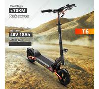 Scooter Eléctrico JOYOR T6, Batería de 48V18Ah, Neumático de 10 Pulgadas, Scooter Plegable Urbano, Autonomía Máxima de 70 km Black