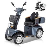 Scooter eléctrico pesado para adultos, con espacio de almacenamiento y maleta bloqueable, asiento giratorio de 360 °, batería 60v 20ah, viaje todo terreno, luces delanteras y traseras (DJ(x) negro)