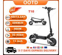 Scooter eléctrico portátil T10, 900W, potencia máxima, batería de 48V13,5Ah, pantalla grande, pantalla LED, patinete eléctrico, neumáticos de 11 pulgadas 900W Peak Power 48V13.5Ah
