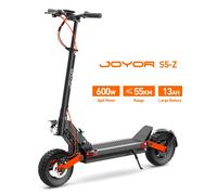 Scooter eléctrico todoterreno JOYOR S5-Z, batería de 48V 13Ah, scooter eléctrico para adultos, equipado con neumáticos todoterreno de 10*3 pulgadas Negro