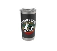 Scooter Gang Retro Vintage ciclomotor motocicleta engranaje 2 ruedas Vaso térmico de acero inoxidable de doble pared