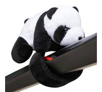 Scooter Handlebar Decoration - Crystal Velvet + PP Cotton + Metal, 2.76x2.95x3.54in Cycling Ornament Panda Plush | Cute Bike Handlebar Figurine, Reusable Cartoon Animal Accessory For Bicycles