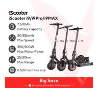 ISCooter i9/i9pro/i9max Scooter eléctrico de 10 pulgadas 35 km/h Scooter eléctrico Smart E Scooters para adultos i9max with bag