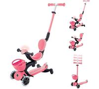 Scooter infantil GLOBBER Go-Up Baby Lights 360 rosa neón