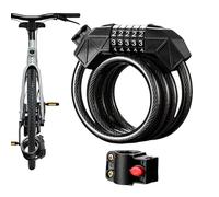 Scooter Lock, Cycle Lock, 5-Digit Coiled Combination Tool, Resettable Security, Integrated Stroller Alarm, Steel Cable for Motorcycles, Mountain Bikes, 3.94 pies