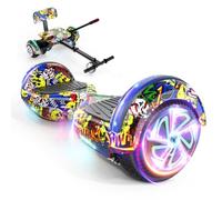Scooter Seat Attachment, Adjustable Frame Length Scooter Go Kart Combo, Safety Certified Hoverboard Go Kart for Kids