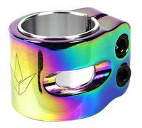 Scooters Blunt Stunt-Scooter Cut Out Double Clamp 31,9/34,9 Pedal Scooter Reemplazo Abrazadera de manillar + pegatina Fantic26 (Rainbow Neochrome)