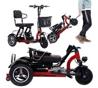 Scooters De Movilidad para Adultos Fácil De Llevar Scooters De Movilidad De 3 Ruedas Scooter De Movilidad Plegable Portátil Scooters para Personas Mayores con Canasta Y Cargador,A,30ah