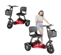 Scooters De Movilidad Para Adultos Silla De Ruedas Motorizada De 3 Ruedas Para Personas Mayores Scooter Ligero Con Cargador Y Cesta Diseño Cómodo Y Plegable Red,10A