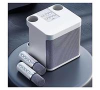 SCOOVY Máquina de Karaoke portátil de 5 Modos KYV Set Karaoke Audio Inalámbrico Bluetooth Micrófono Dual Altavoz Micrófono Todo en uno for reunión de Fiesta en casa(White)