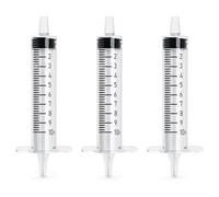 SCOOYUCK Paquete de 10 jeringas grandes de 10 ml/cc, sin aguja, pequeñas jeringas líquidas de plástico, envueltas individualmente, ideales para ciencia, medición de líquidos, alimentación de mascotas,