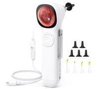 ScopeAround Otoscopio Digital con Pantalla IPS, otoscopio de Video Inteligente HD de 720p con luz, otoscopio para el oído con cámara de eliminación de Cera de oído, comprobador de oídos, Encendido y