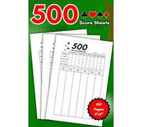Score Sheets for 500 Card Game | 6"x9": 100 Pages for Tracking Scores in the Five Hundred Card Game