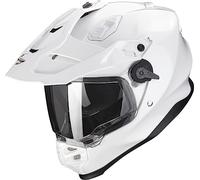 Scorpion ADF-9000 Air Casco Adventure Enduro Dual Sport ECE 22.06 con Visera Transparente y Parasol Integrado - Calota Ultra TCT Ligera - Interior Kwikwick3 - Cierre Doble Hebilla - Blanco (S)