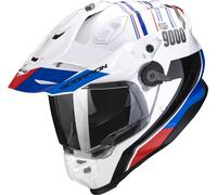 Scorpion ADF-9000 Air Desert Casco de motocross, blanco-rojo-azul, tamaño 2XL para Hombres