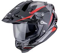 Scorpion ADF-9000 Air Feat Casco de motocross, negro-rojo-plata, tamaño M para Hombres