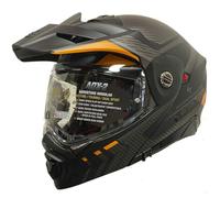 Scorpion ADX-2 Lewis Negro Naranja Mate - Casco de Moto Trail Adventure Modular P/J - Casco con Visor Solar Homologado ECE 22.06