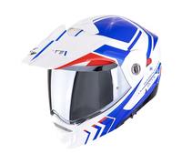 Scorpion ADX-2 Lewis blanco, azul rojo hom CE 22.06 casco abatible trail - Color: BLANCO, Talla: Talla S