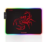 Scorpion - Alfombrilla Gaming, Contorno Flexible iluminado RGB, Control Táctil, Goma Antideslizante, USB Plug&Play, Dimensiones 350 mm x 250 mm x 4 mm, Color Negro