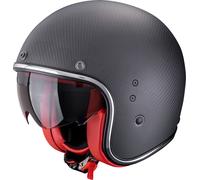 Scorpion Belfast Evo Carbon Casco Jet, negro-rojo, tamaño M para Hombres